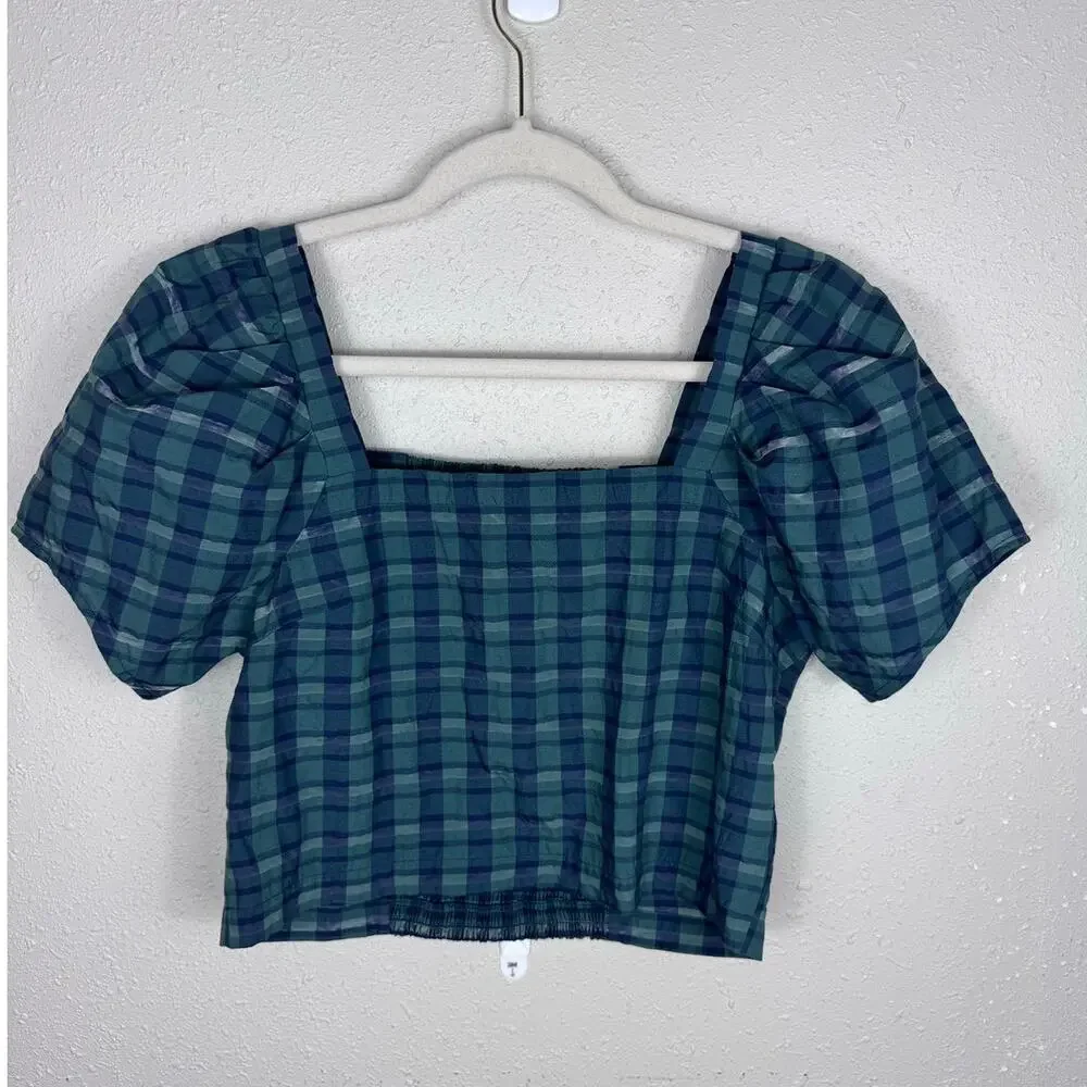 Madewell Hopewell Puff Sleeve Crop Top Womens Size Small